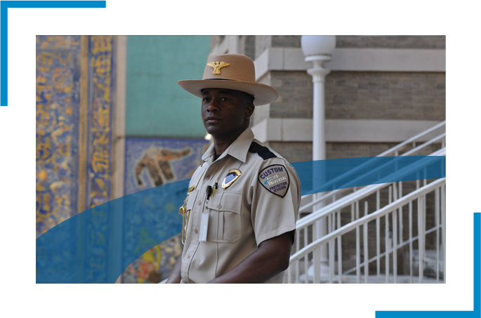 Protection officer in uniform