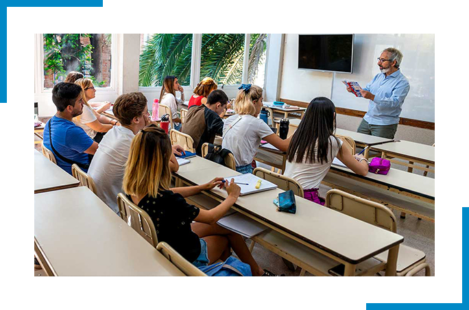 Classroom with students and teacher